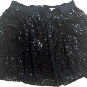 J. Crew Black Sequin Mini Skirt